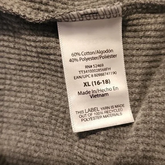 Time and Tru Heather Gray Knit Sweate Size Larger - Picture 4 of 4